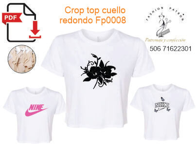 Crop top cuello redondo S a XL disponible en todos los formatos